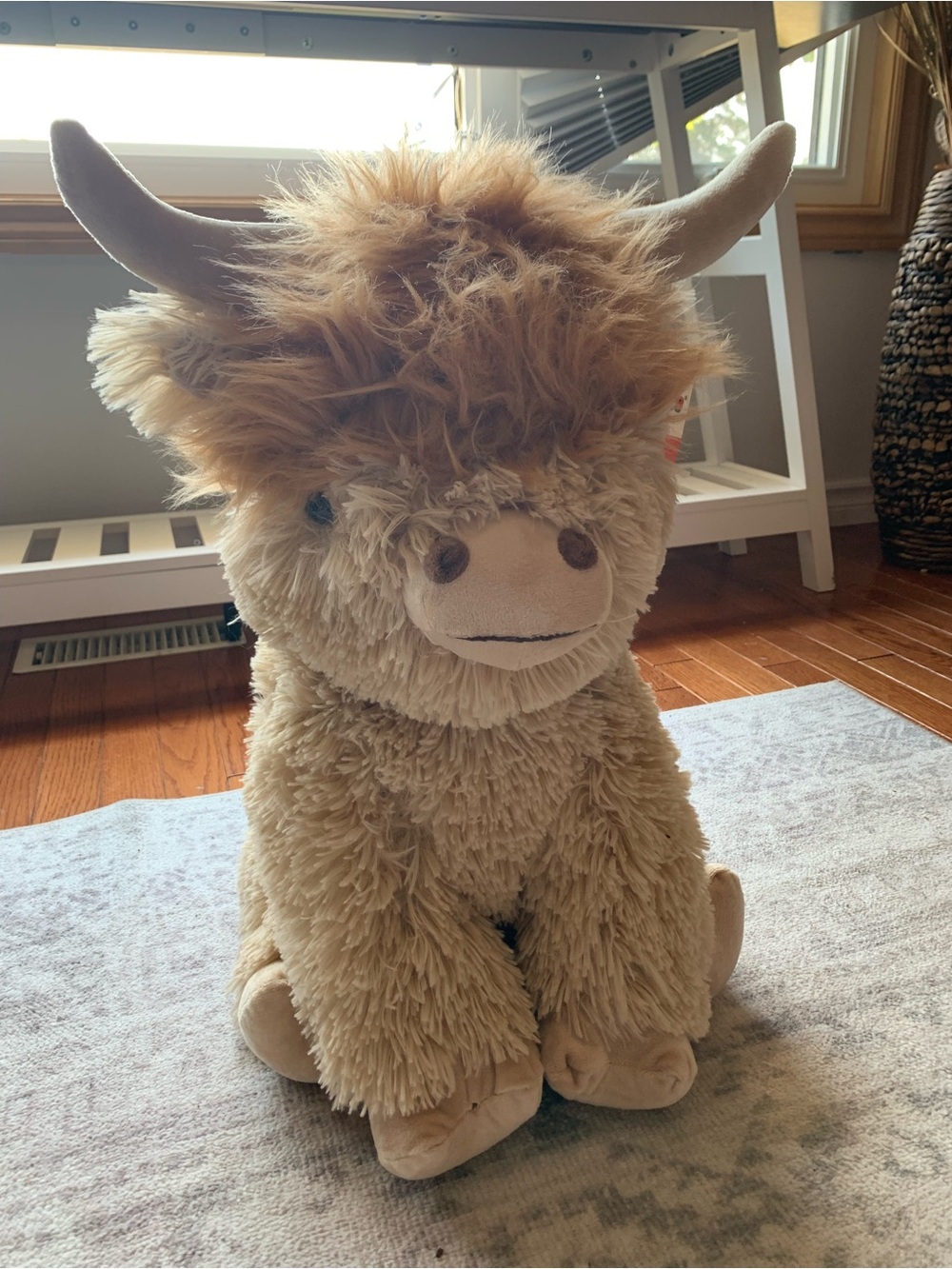 Plush Highland Cow Decorative Accent - Cream
